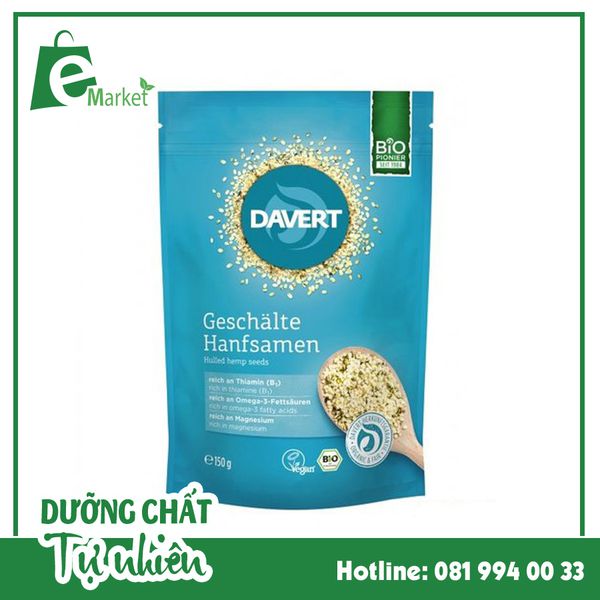 [HCM]Hạt gai dầu hữu cơ Davert 200GR