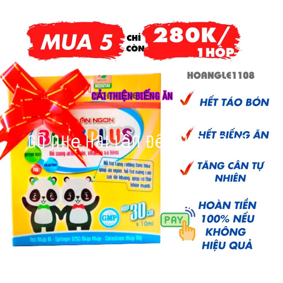 Compo 5 hộp siro ăn ngon babyplus chính hãng baby plus