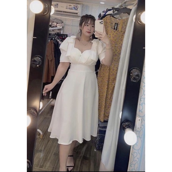 Đầm dài tay phồng bigsize 60-90kg có size