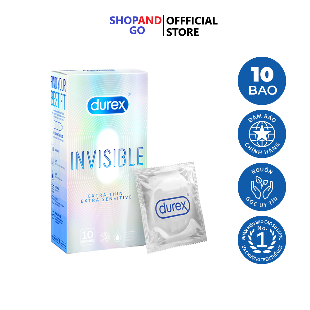Bao cao su siêu mỏng Durex Invisible Extra Sensitve hộp 10 cái