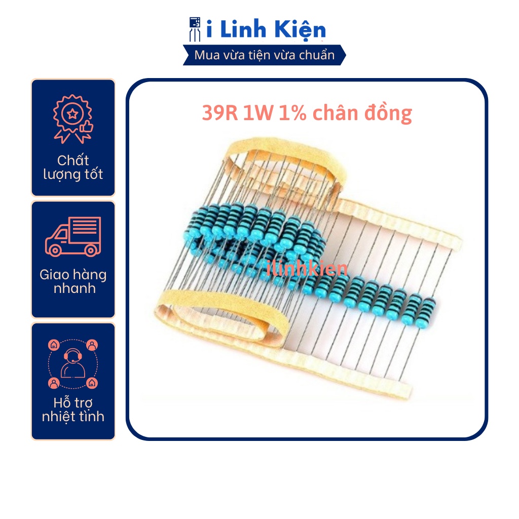 Điện trở vạch 1w 39r 1% chân đồng