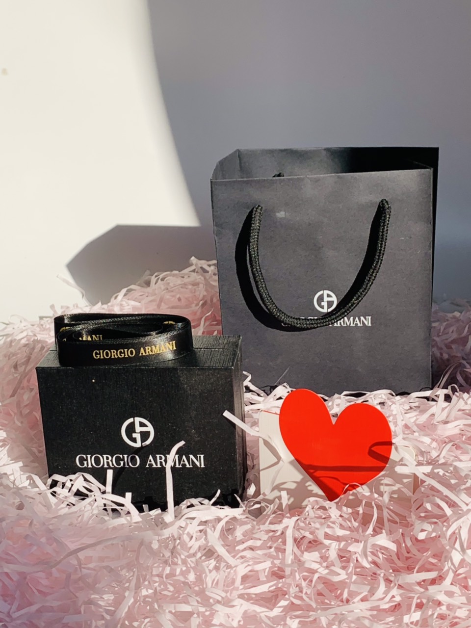 Set túi hộp đựng son Giorgio Armani (Màu đen)