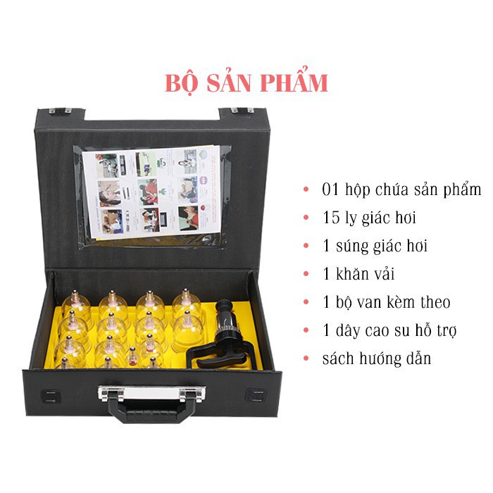 ✅ [CHÍNH HÃNG] Bộ Giác Hơi Không Dùng Lửa Duy Thành Vali Đen 15 Ly -VT0083 - Y Tế Vạn Thành