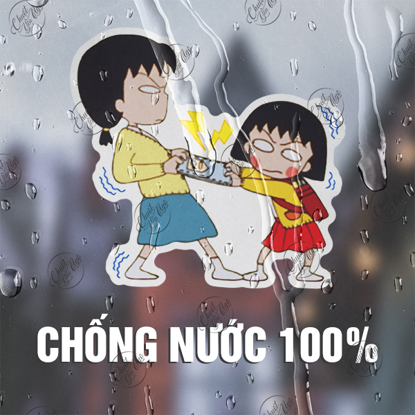 Combo 10/50/100 sticker nhóc MARUKO hình dán decal trang trí chống nước Chibi Maruko-chan dễ thương