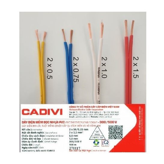 [CADIVI] Dây Điện Đôi [Cuộn 100m] VCmd / 2x0.75 [Rẻ vô địch] [Siêu Sale] [FreeShip] [Giá hủy diệt]