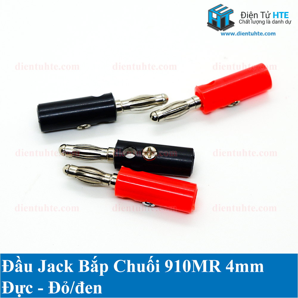 Bộ 3 cặp Đầu Jack bắp chuối banana 910MR đực đen-đỏ