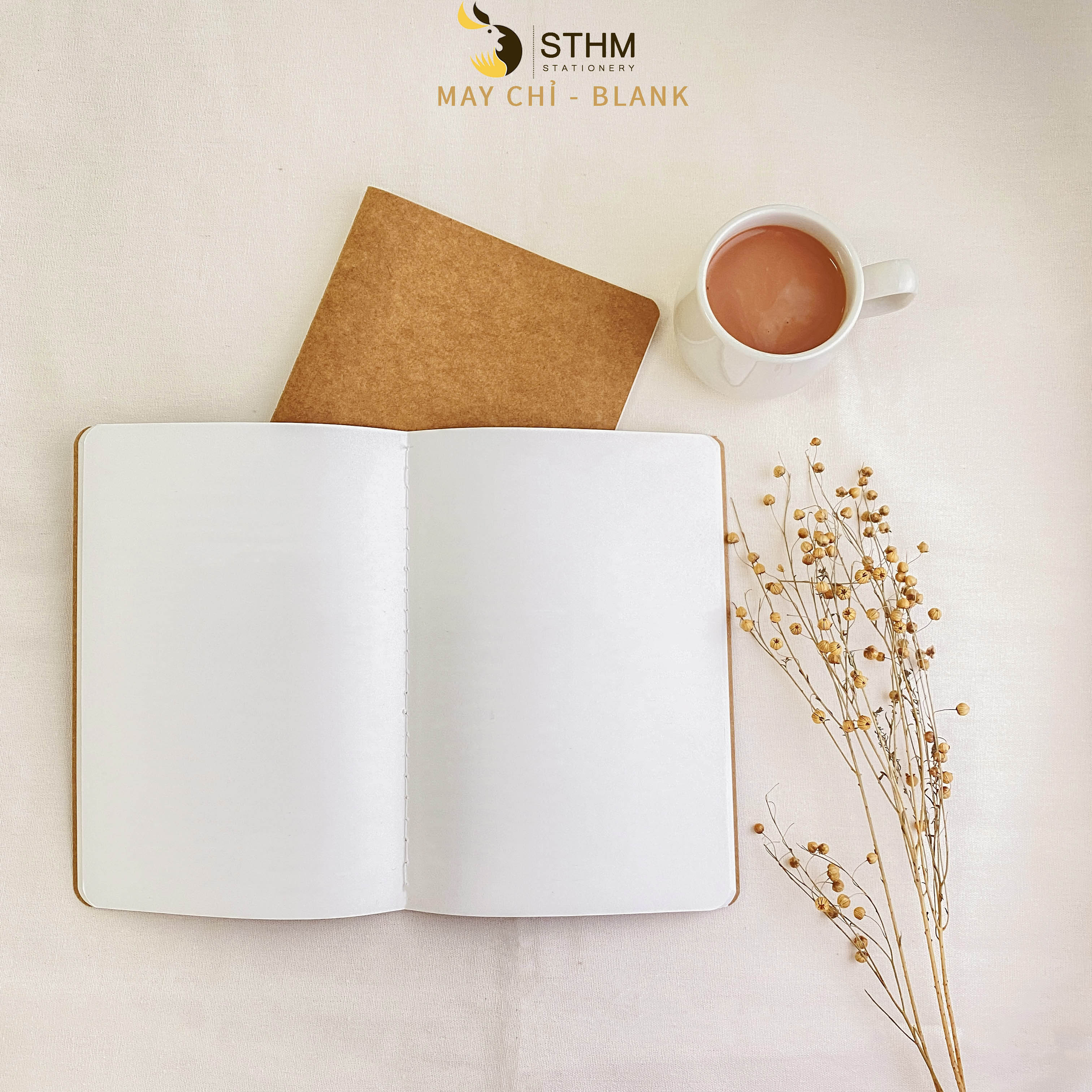 STHM stationery - Basic notebook - 160 trang 80gsm - Bìa kraft Âu