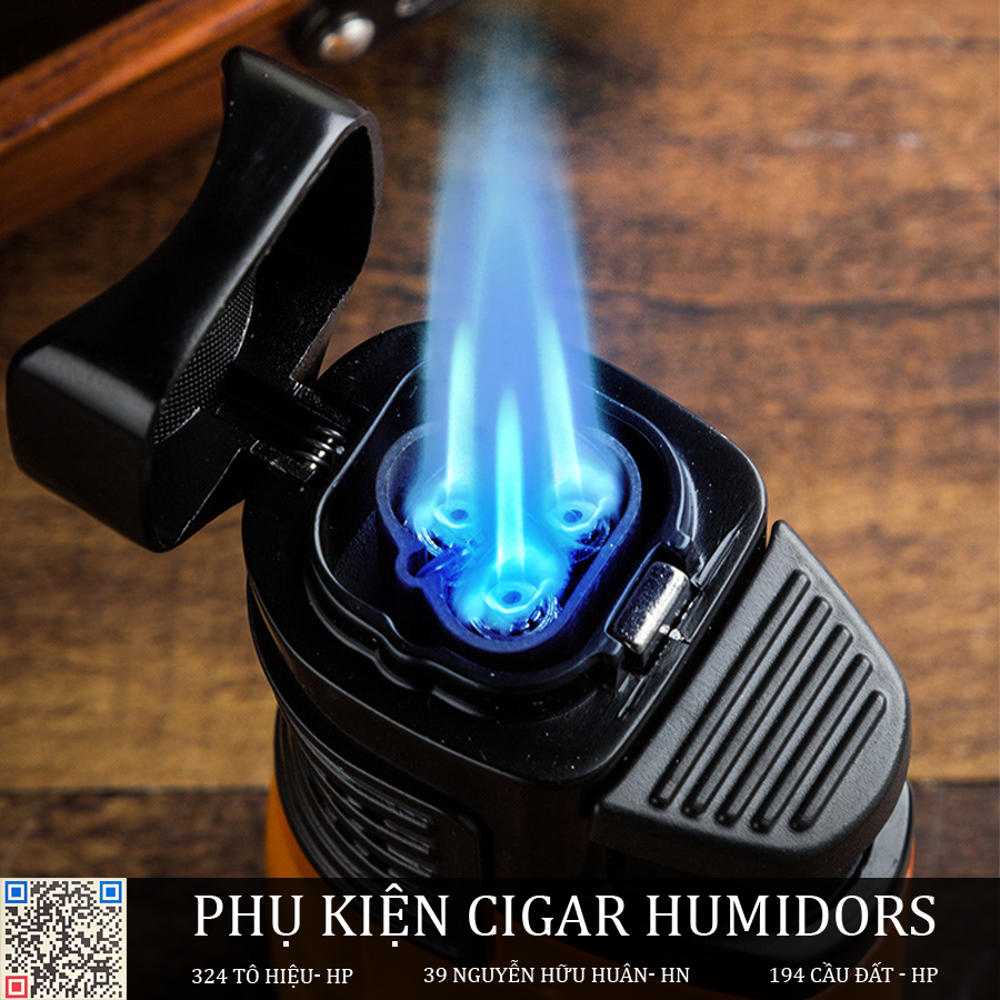 Bật lửa cigar 3 tia kèm đục của Lubinski YJA 10024