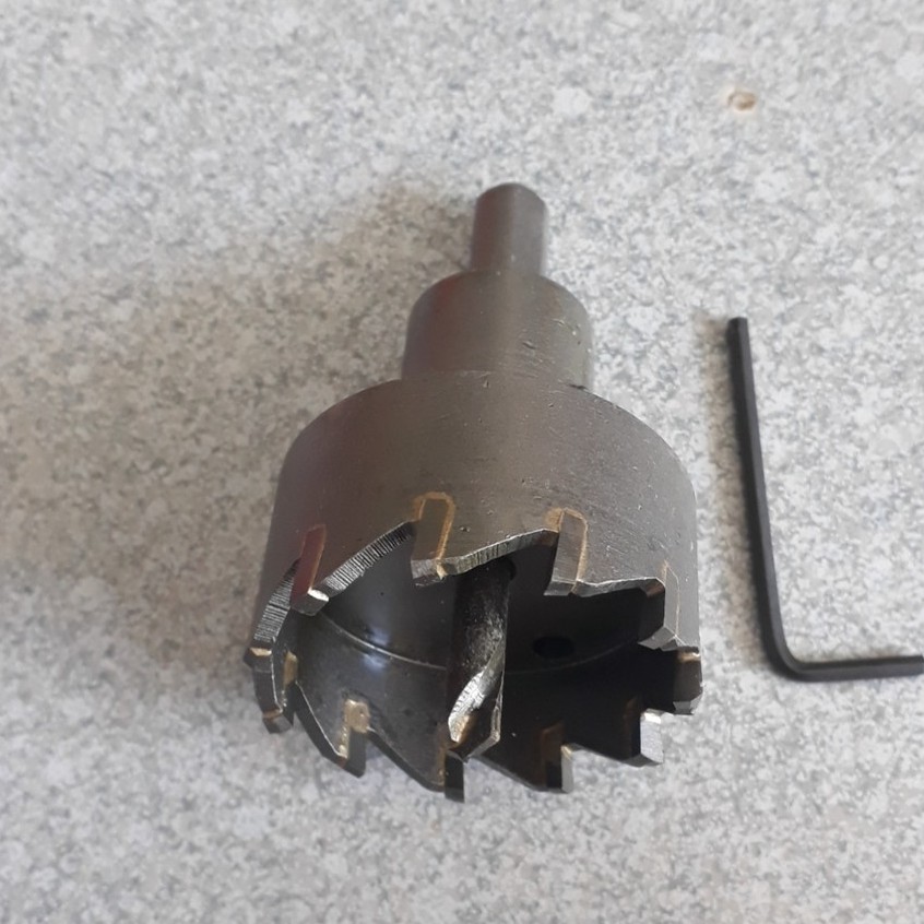 Mũi khoan khoét ổ khóa 55mm Thắng lợi, mũi khoét lổ hợp kim tâm thép 35mm, 22mm