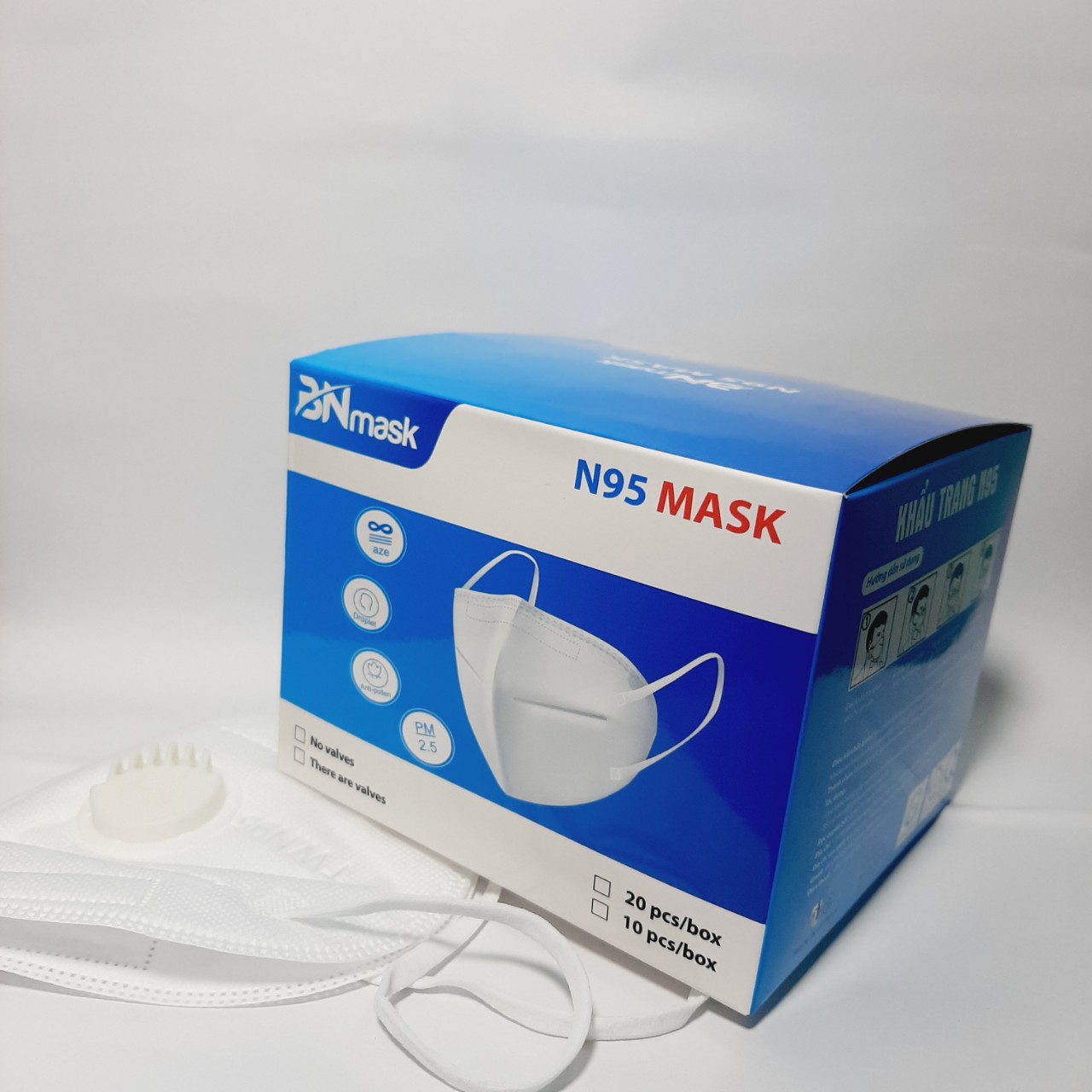 [HCM]Khẩu Trang N95 MASK Có Van Thở (Hộp 10 Cái)