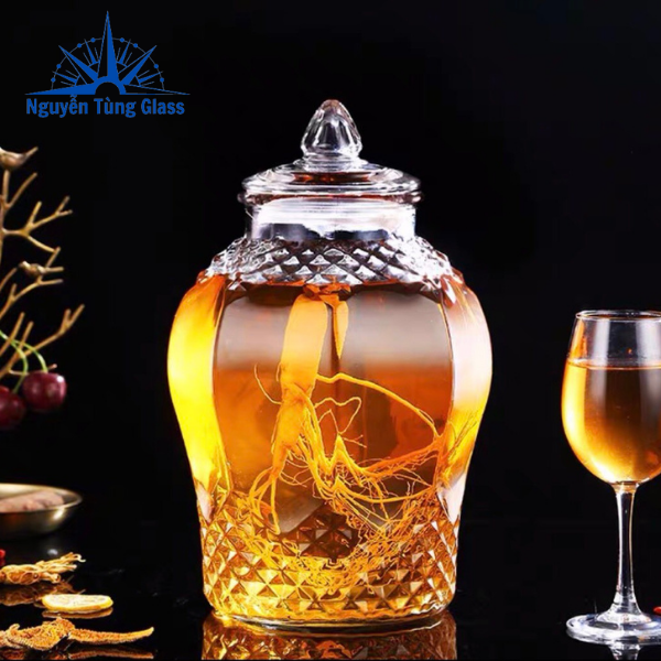 Bình ngâm sâm thủy tinh 8833 6 lít (không van)