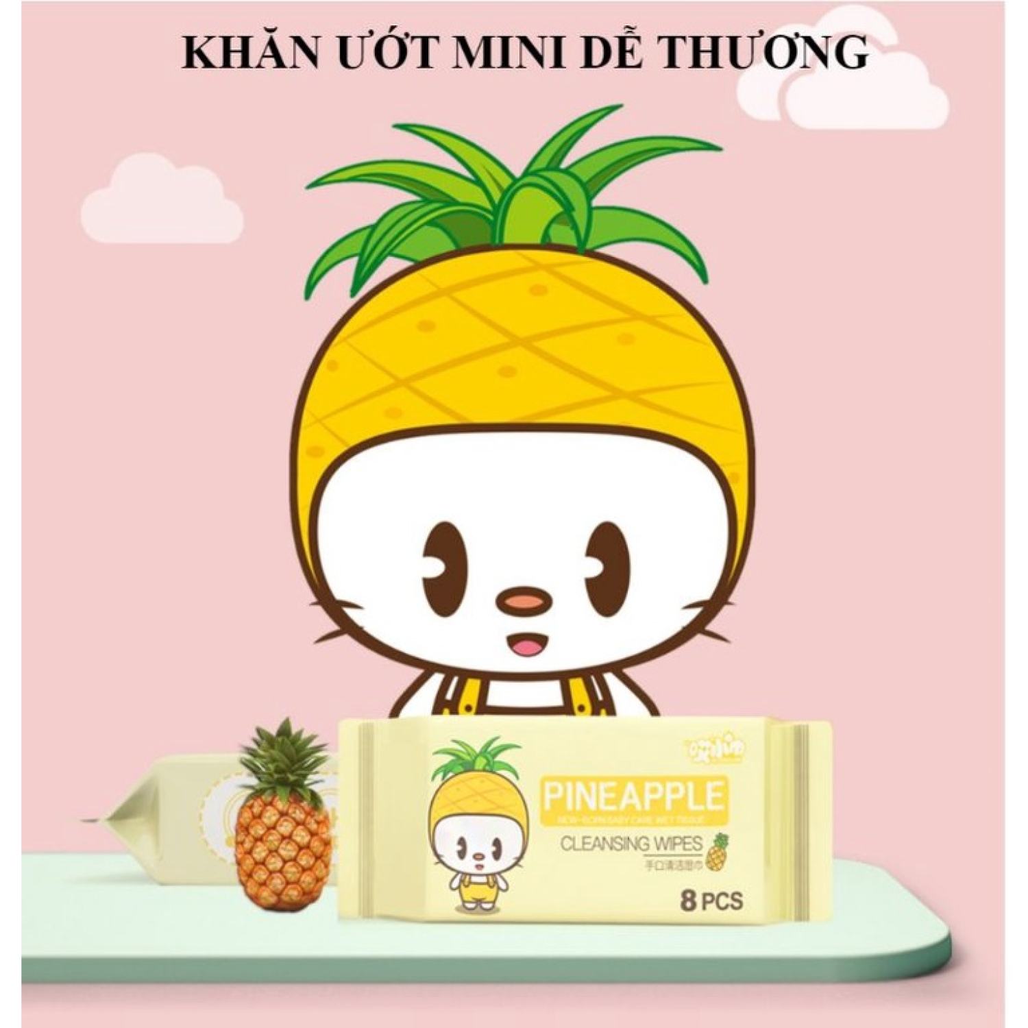 [HCM][CÓ VIDEO] Set 8 Cái Khăn Giấy Ướt Mini Bỏ Túi 8 Gói/Túi 【set 8 khăn ướt mini】