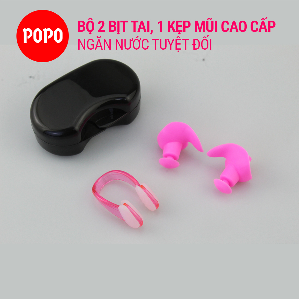 Bộ bịt tai kẹp mũi thiết kế 3D cách âm, ngăn nước tuyệt đối dùng khi bơi trong bộ sưu tập thể thao dưới nưới EP3 POPO