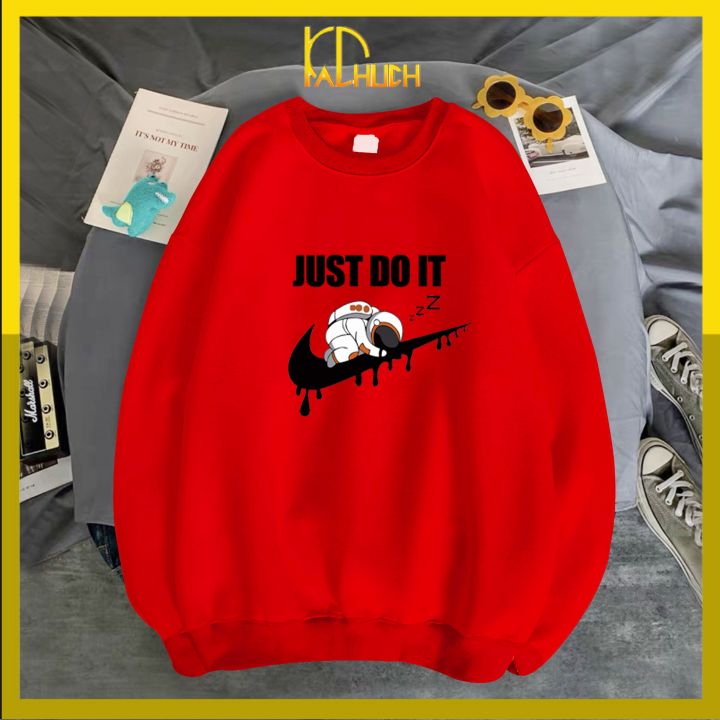 [Hoàn Tiền 15%] Áo sweater unisex JUST DO IT phi hành gia , nhiều màu nhiều size lựa chọn