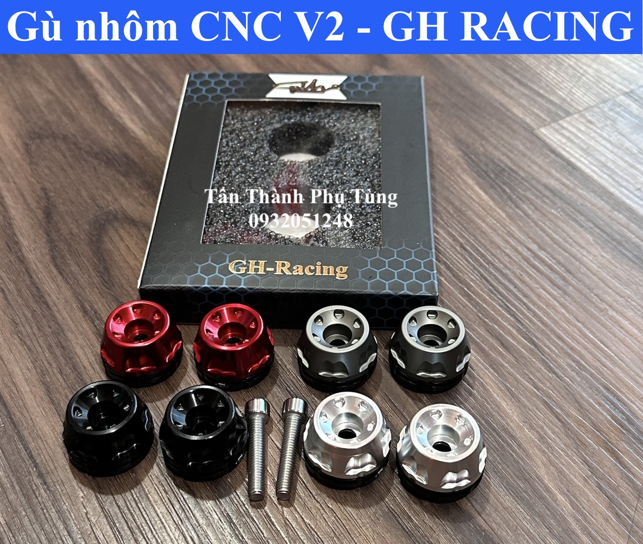 Gù nhôm CNC GH Racing mẫu V2 ( Sơn Q1)