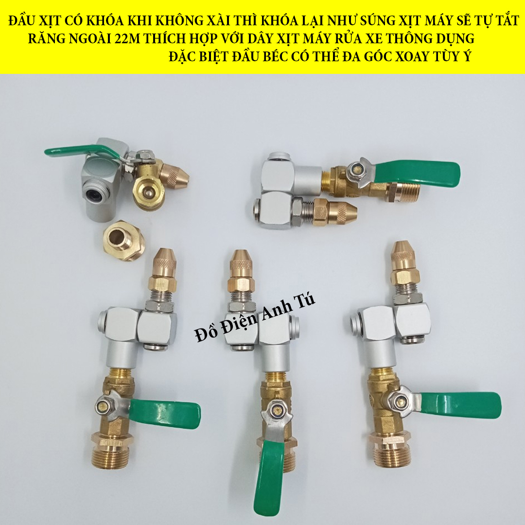 Đầu béc rửa máy lạnh điều hòa ren 22mm (đầu chỉnh được 360 độ)