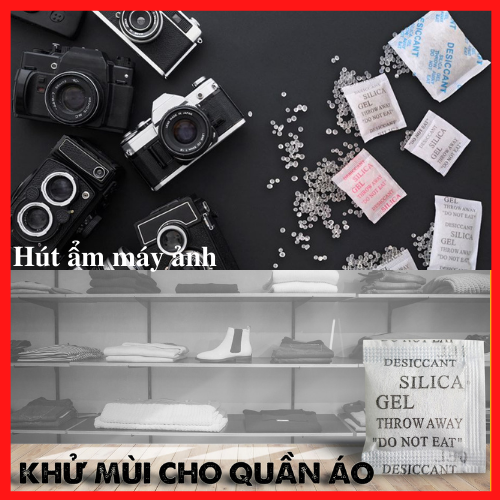 Gói hút ẩm thực phẩm cân 100g loại 1/2/3/5/10/50/100g Silicagel Gói chống ẩm mốc, khử mùi