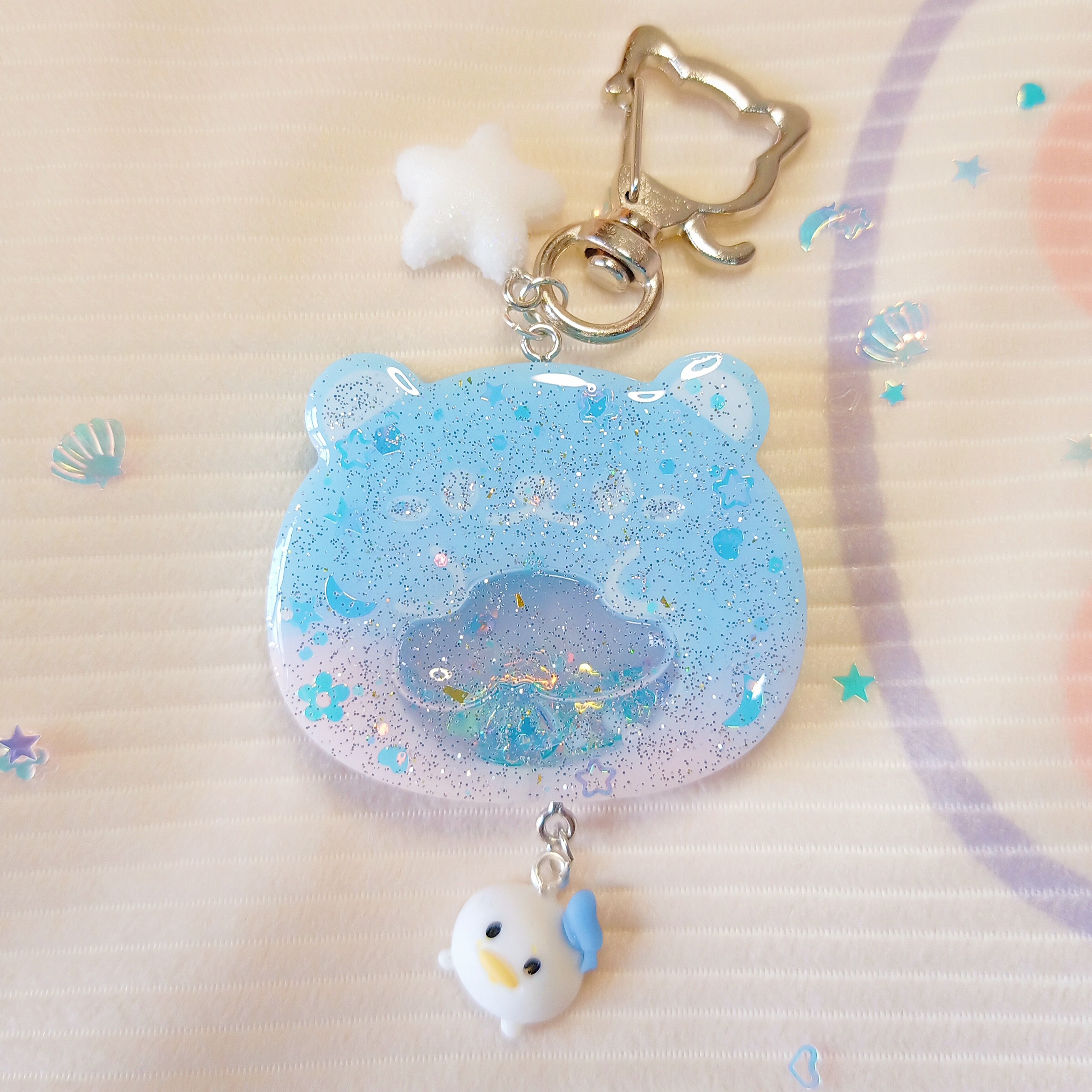 Móc khóa resin hình gấu handmade