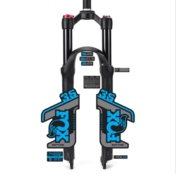 tem decal dán phuộc xe đạp địa hình Fox rhythm 36 2021 | cheetahdecals.com