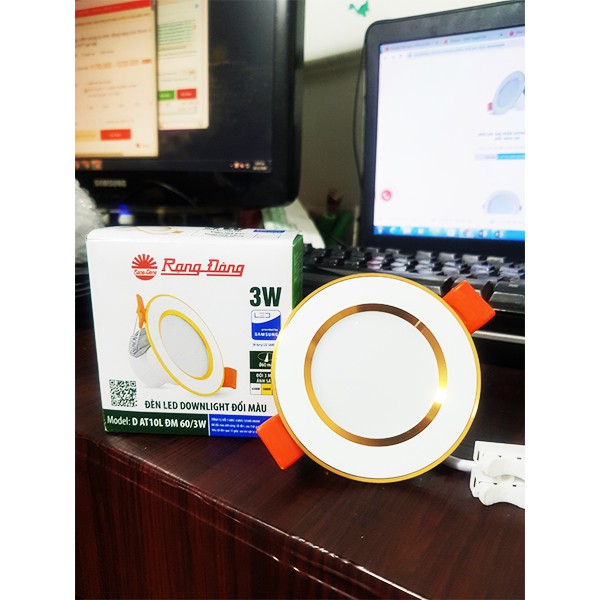 Đèn LED Âm Trần Downlight Đổi 3 Màu D AT10L DM 60/3W, [ Ảnh Thật ]