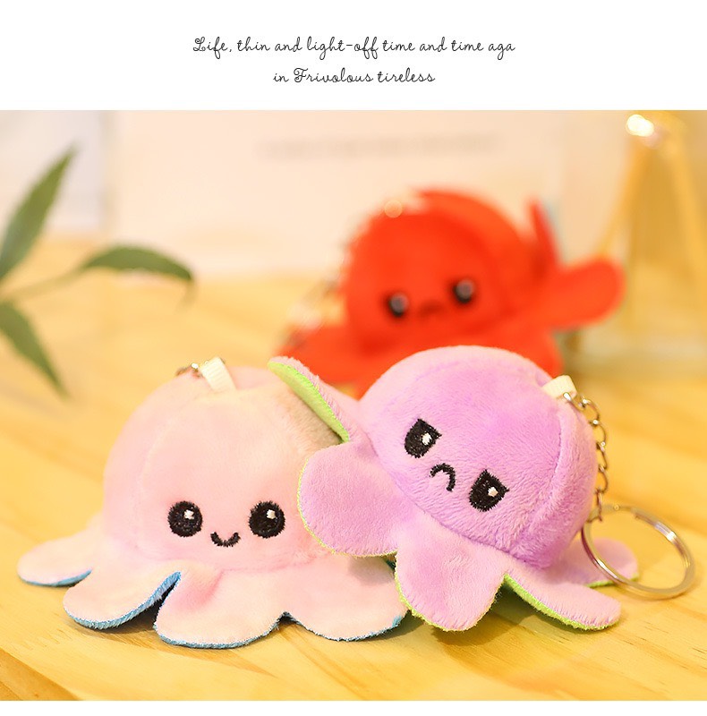 Móc khóa bạch tuộc cảm xúc mini 5cm