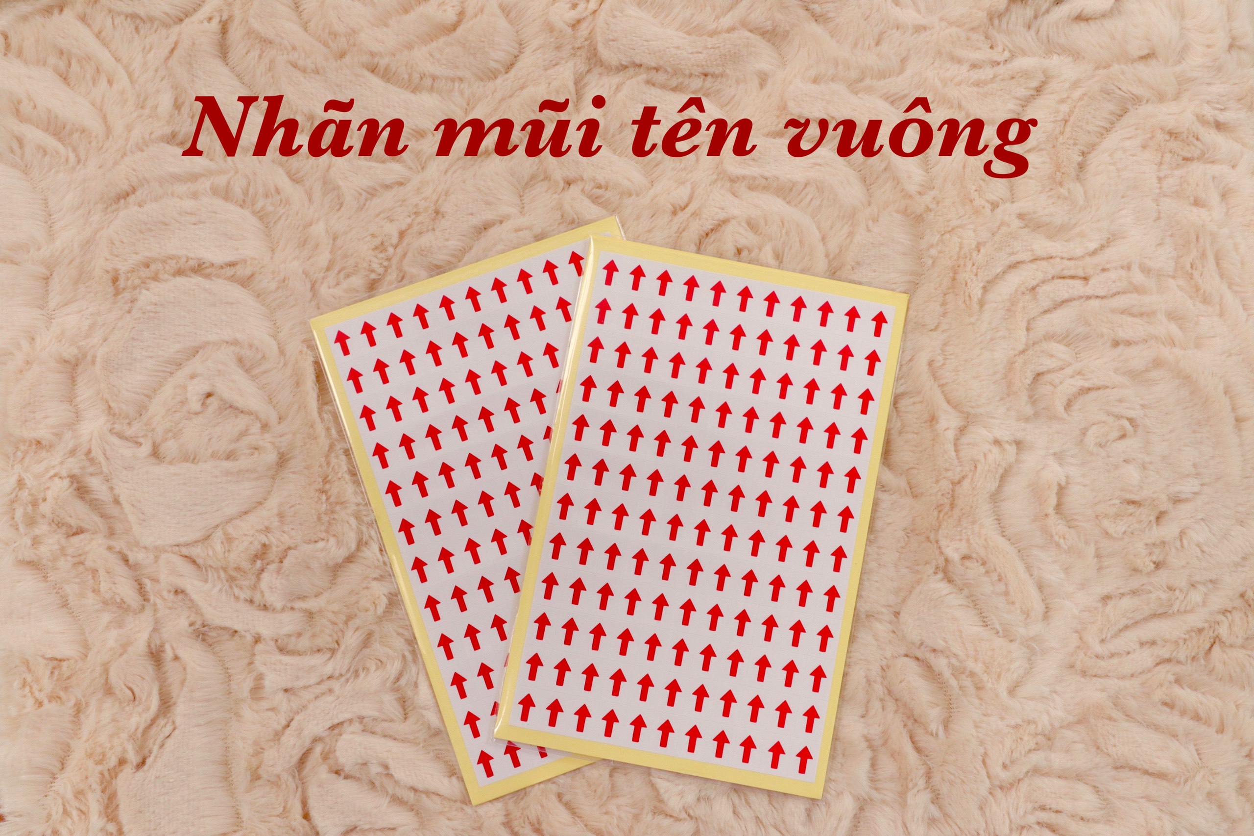 Decal mũi tên đỏ dán lỗi sản phẩm ( xấp 10 tờ)