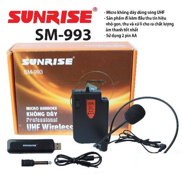 [HCM]Micro không dây đeo tai Sunrise SM-993 cài đầu cho loa kéo máy trợ giảng