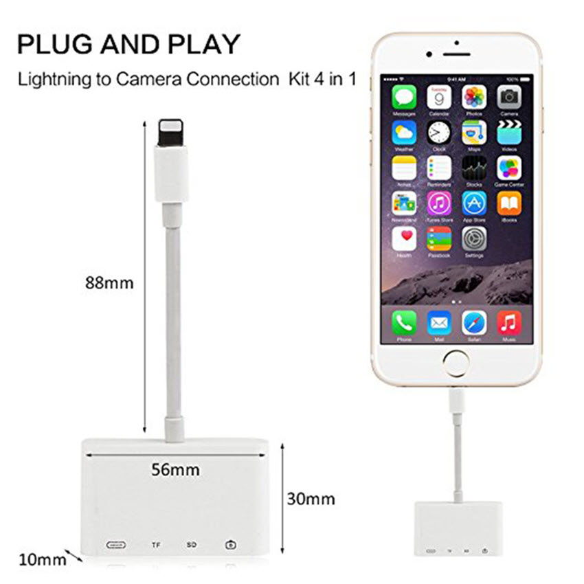 Cáp OTG lightning 4 in 1 cho Iphone Ipad