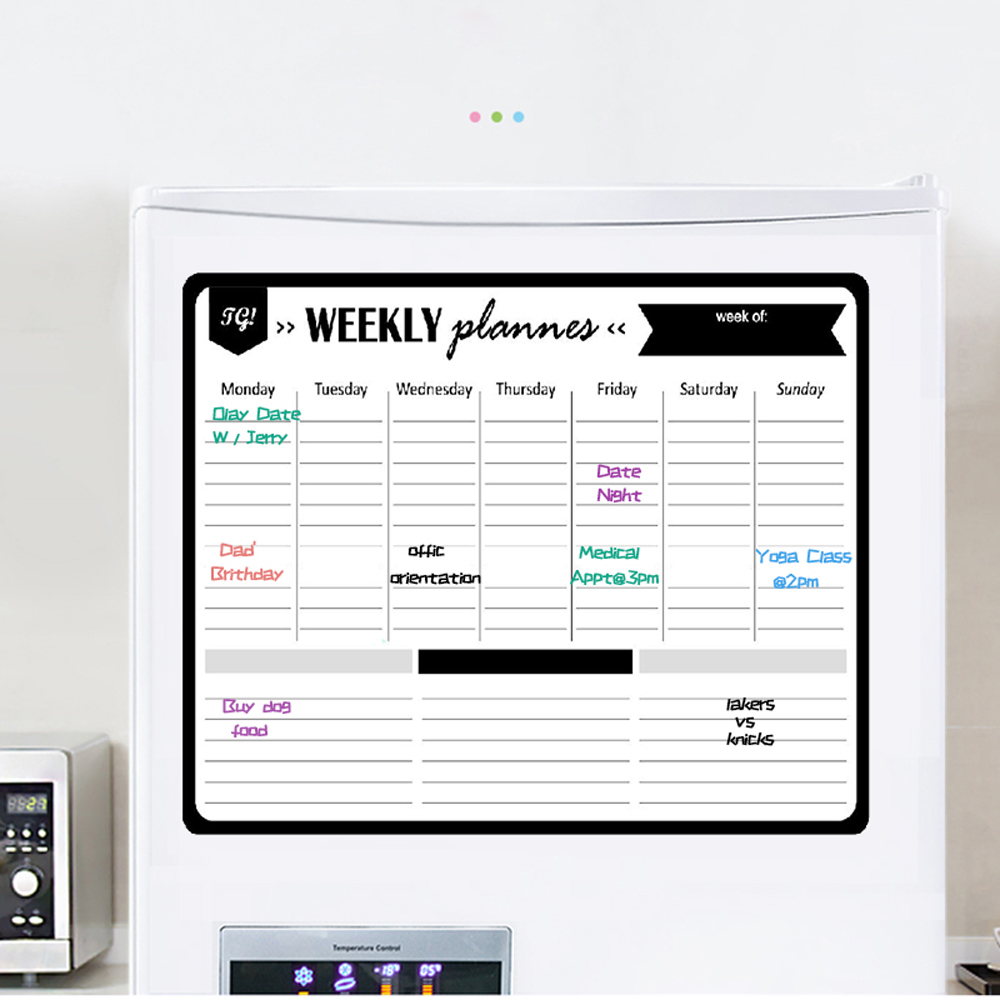 Multi-purpose Drawing Memo Pad Soft Notes Board Message Board Magnetic Whiteboard Weekly and Monthly Planner Fridge Sticker Planner Whiteboard
