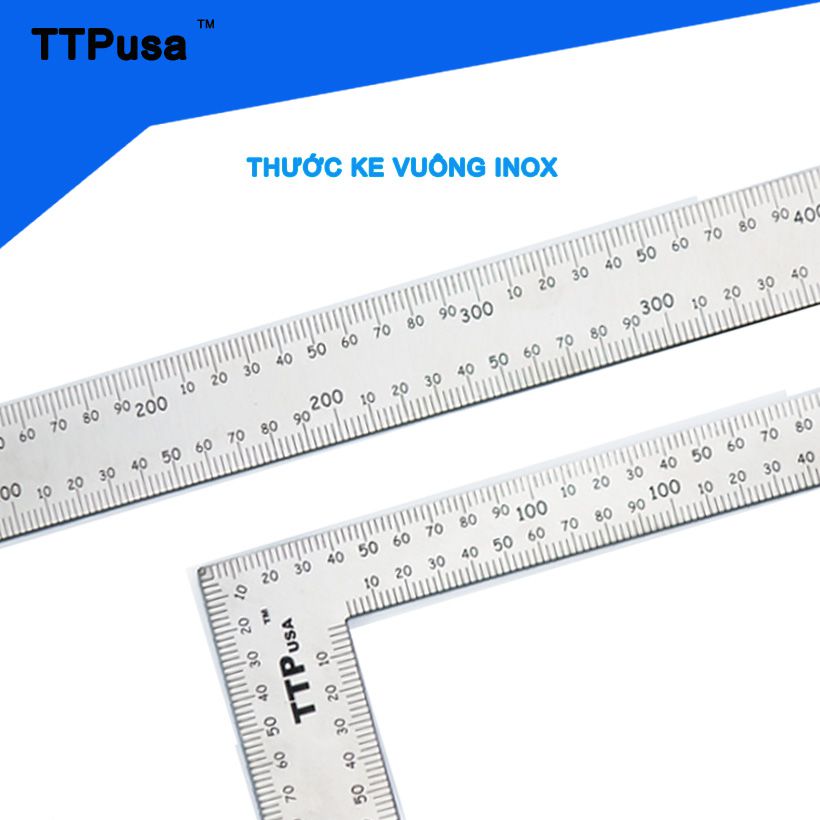 Thước ke vuông inox TTPusa hệ Met