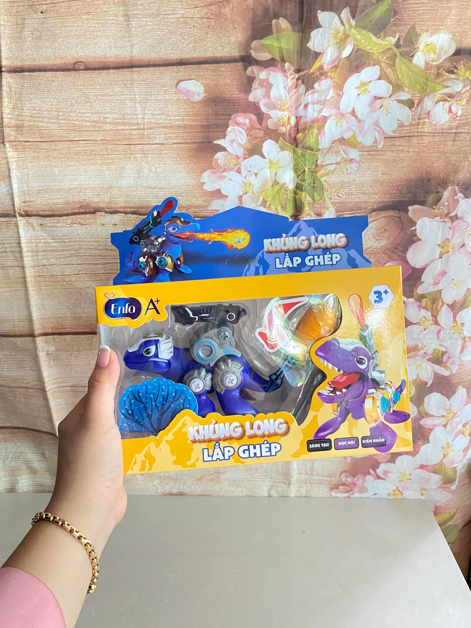Đồ chơi lắp ráp khủng long cho bé hkm ENFA