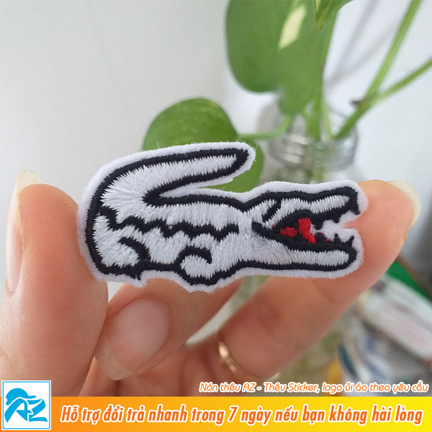 Patch vải ủi áo thun thêu hình logo cá sấu S59