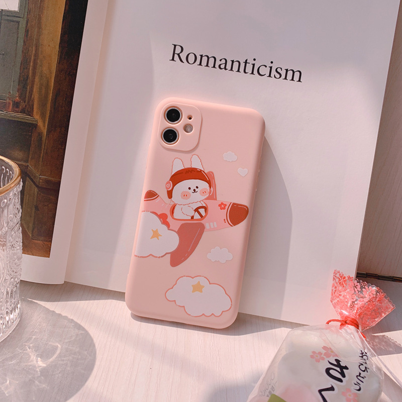 Ốp Lưng Silicon Màu Bảo Vệ CAMERA Bear Planes