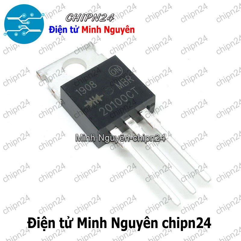 [2 con] (DIP) Diode MBR20100CT TO-220 20A 100V (MBR20100 MBR 20100 20100CT) [Diode Schottky] - HH005486