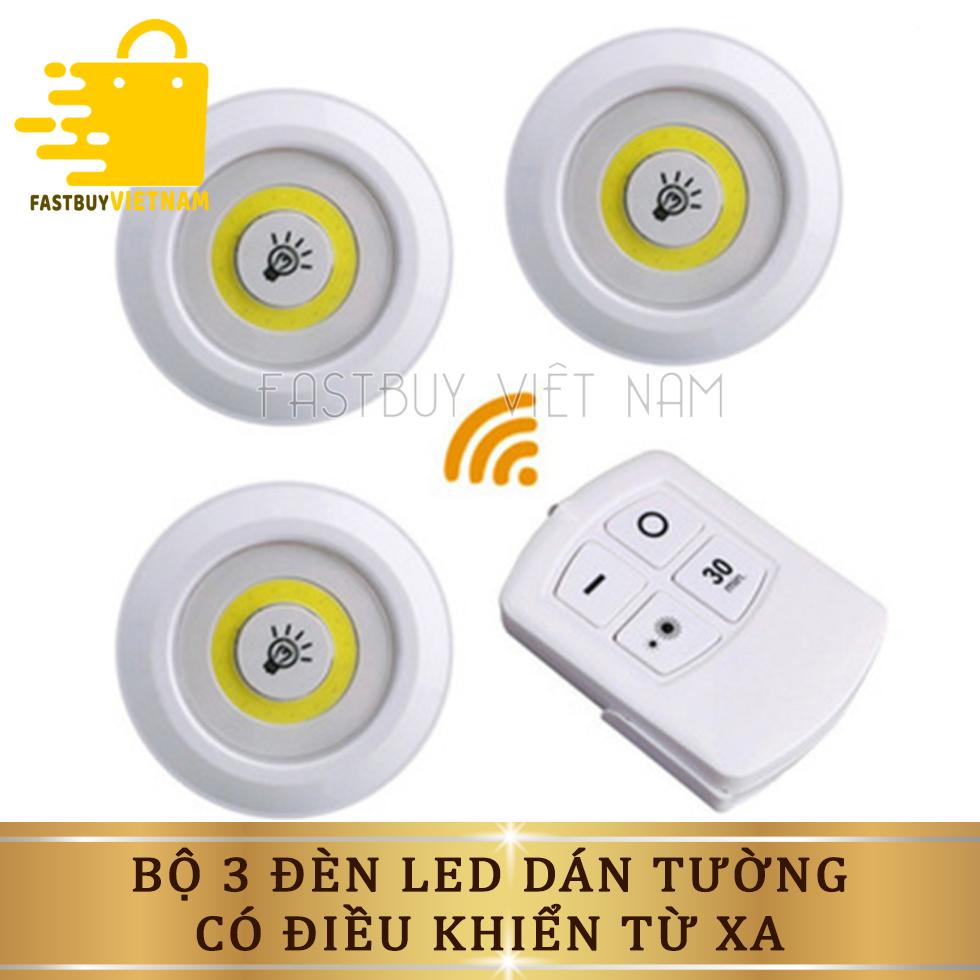 Bộ 3 Đèn LED DánTường Mini Thông Minh MURO Longer Light Điều Khiển Từ Xa