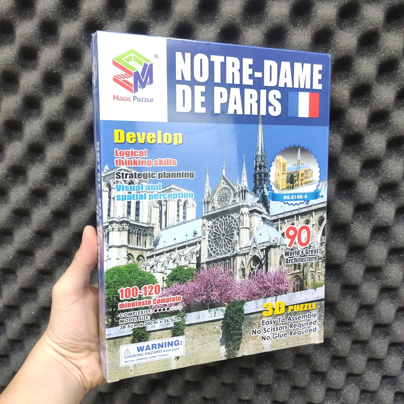 Mô Hình Giấy 3D Magic Puzzle: Nhà Thờ Đức Bà Paris G168-4