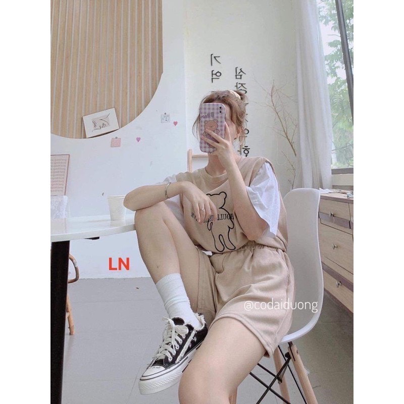 BỘ ĐỒ GẤU HEY PHỐI TAY CỰC KUTE