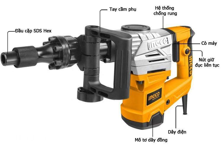 1300w máy đục bê tông ingco pdb13008