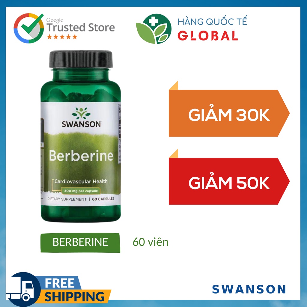 Swanson berberine, 60 tablets, enhances cardiovascular health support