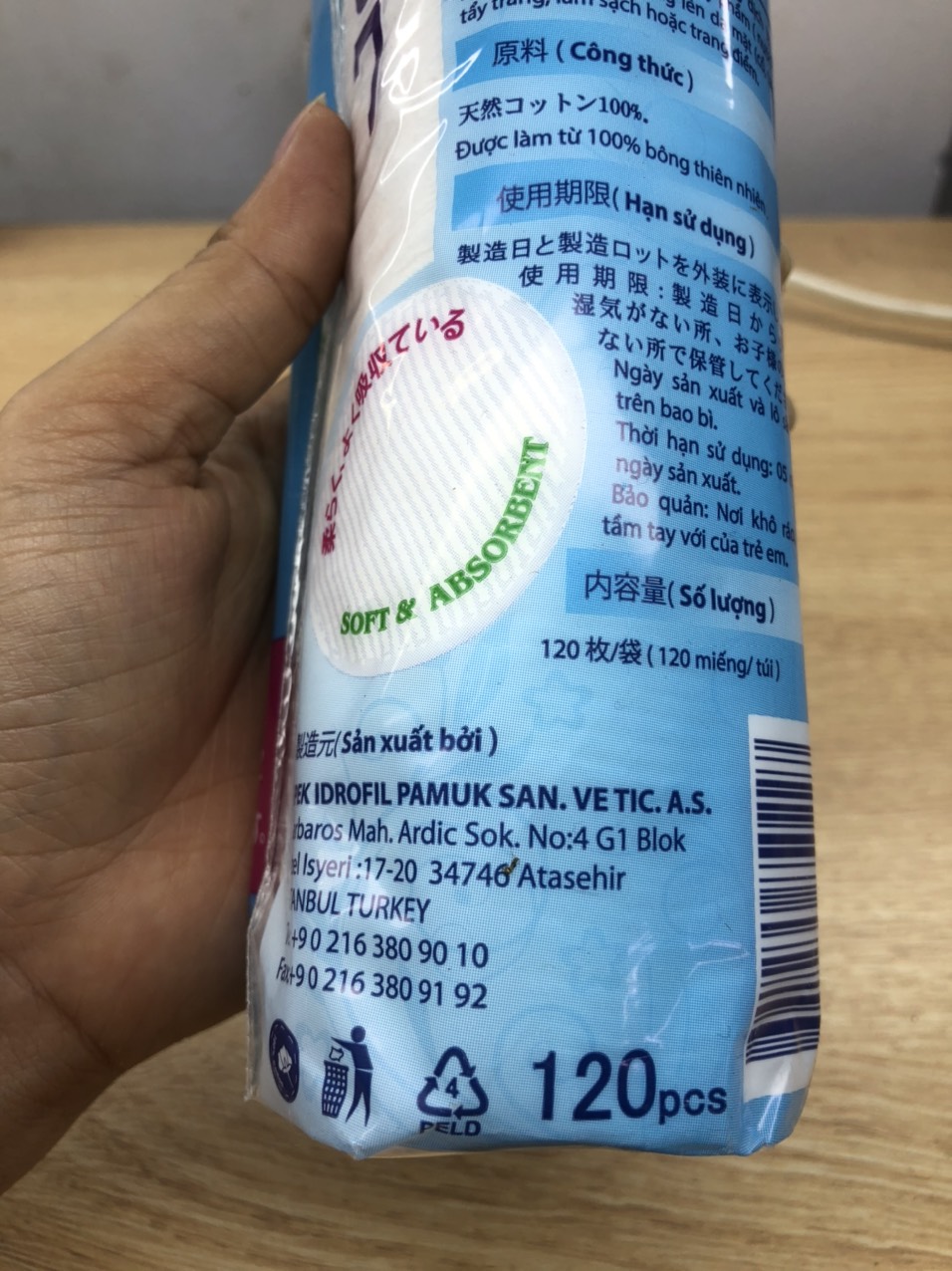 Bông tẩy trang Jomi 120 tờ ( 1 cây )
