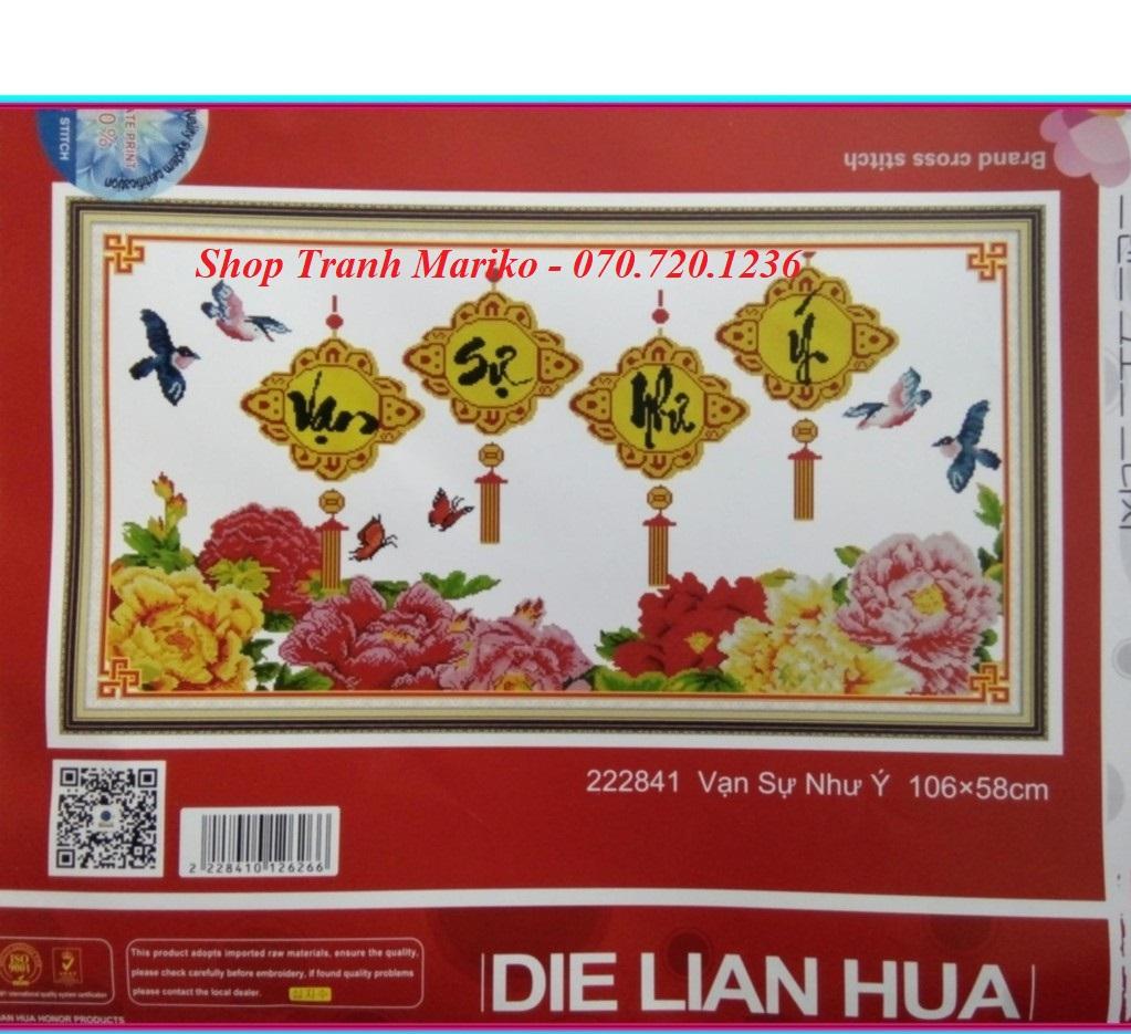 [HCM]Tranh thêu chữ thập cao cấp (chưa thêu) Vạn sự như ý DLH-222841 Kích Thước 106 x 58cm
