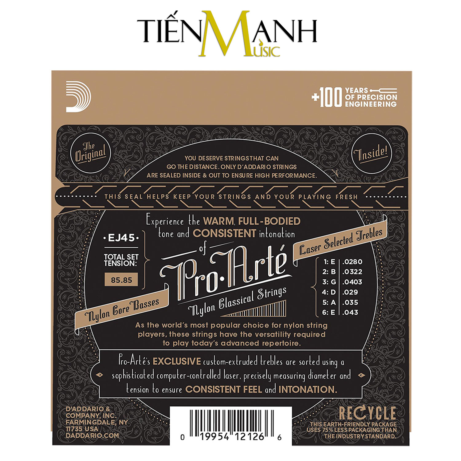 D'Addario EJ45, EJ46, EJ47, EJ48, EJ49, EJ50 - Bộ Dây Đàn Classic Guitar Nylon Core