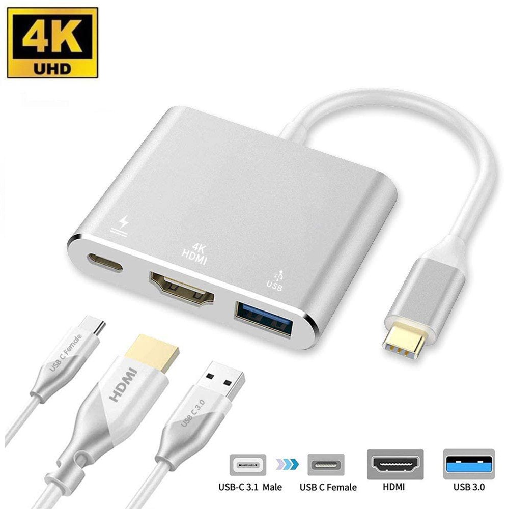 Bộ chuyển đổi USB Type-C đến USB-C, 4K HDMI, USB 3.0 - TOYCITY