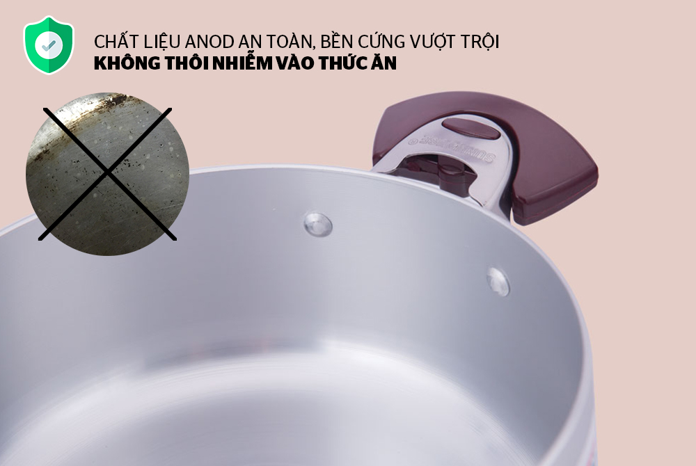 [HCM]Bộ nồi ANOD sunhouse (TRẮNG HOẶC VÀNg)