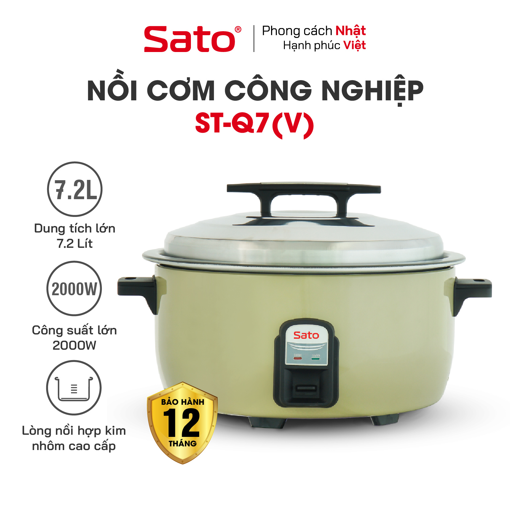 Nồi cơm điện công nghiệp 7.2L Sato Q7V