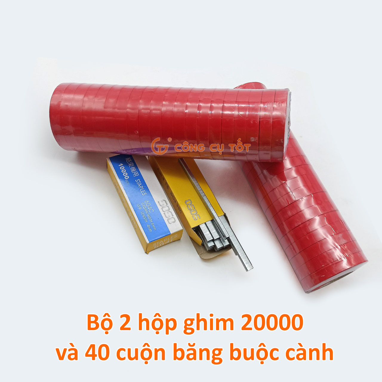 Bộ 2 hộp ghim và 2 cây băng buộc cành cây