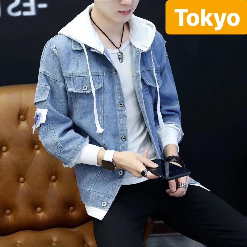 ÁO KHOÁC JEAN NAM CHẤT BÒ CÓ NÓN HOT TREND HÀN QUỐC 2022 KIỂU MỚI - TOKYO FASHION