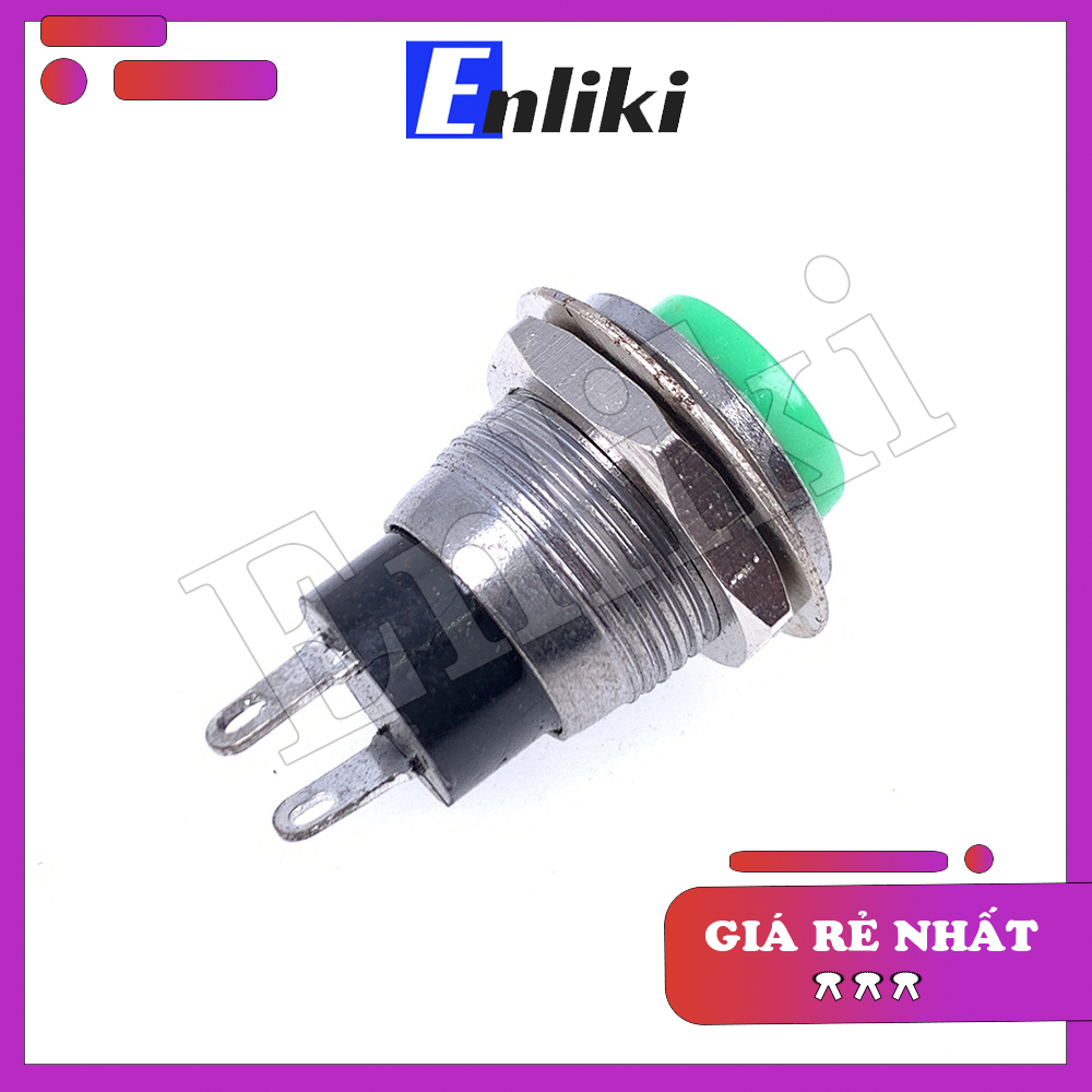 DS-318 Nút Nhấn Nhả 12mm Xanh
