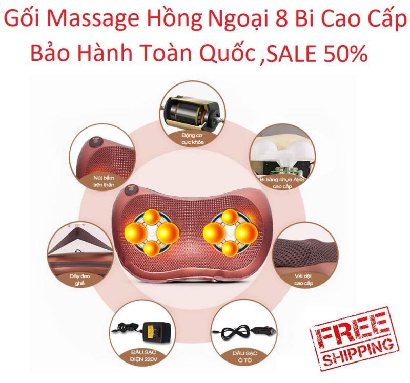 LOẠI TỐT MÁY MASSAGE 2 CHIỀU Massage Nhật Bản - Gối Massage Hồng Ngoại 8 Bi Cao Cấp Xoa Tan Cơn Nhức Mỏi, Mọi Người Đều Dùng... Tặng Cáp Cho Ô Tô