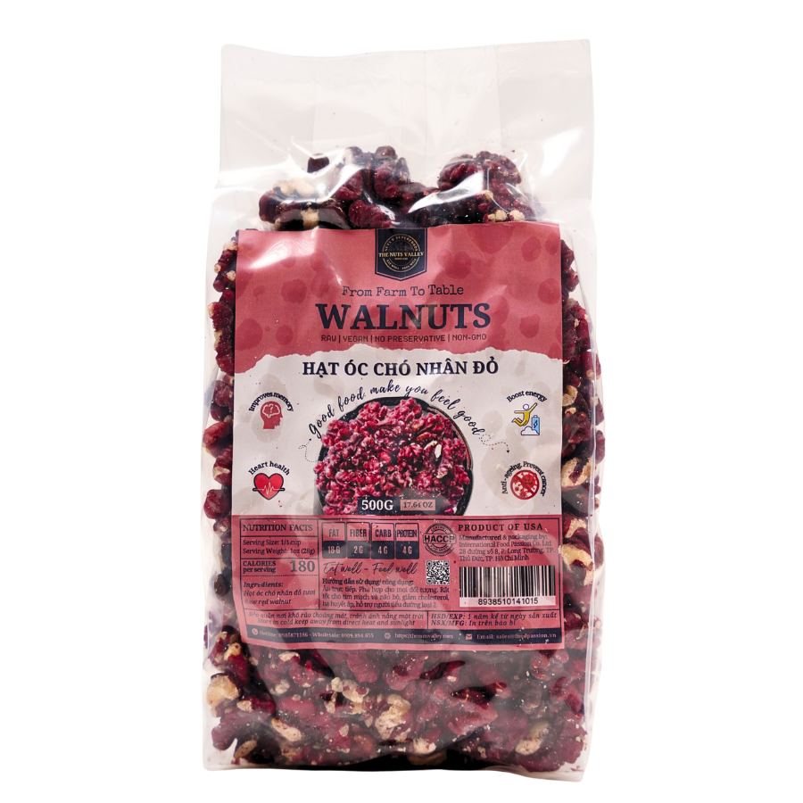 Hạt Óc Chó Nhân Đỏ-RED WALNUT KERNEL The Nuts Valley